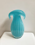 Aqua Art Nouveau Blown Glass Vase