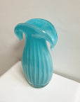 Aqua Art Nouveau Blown Glass Vase
