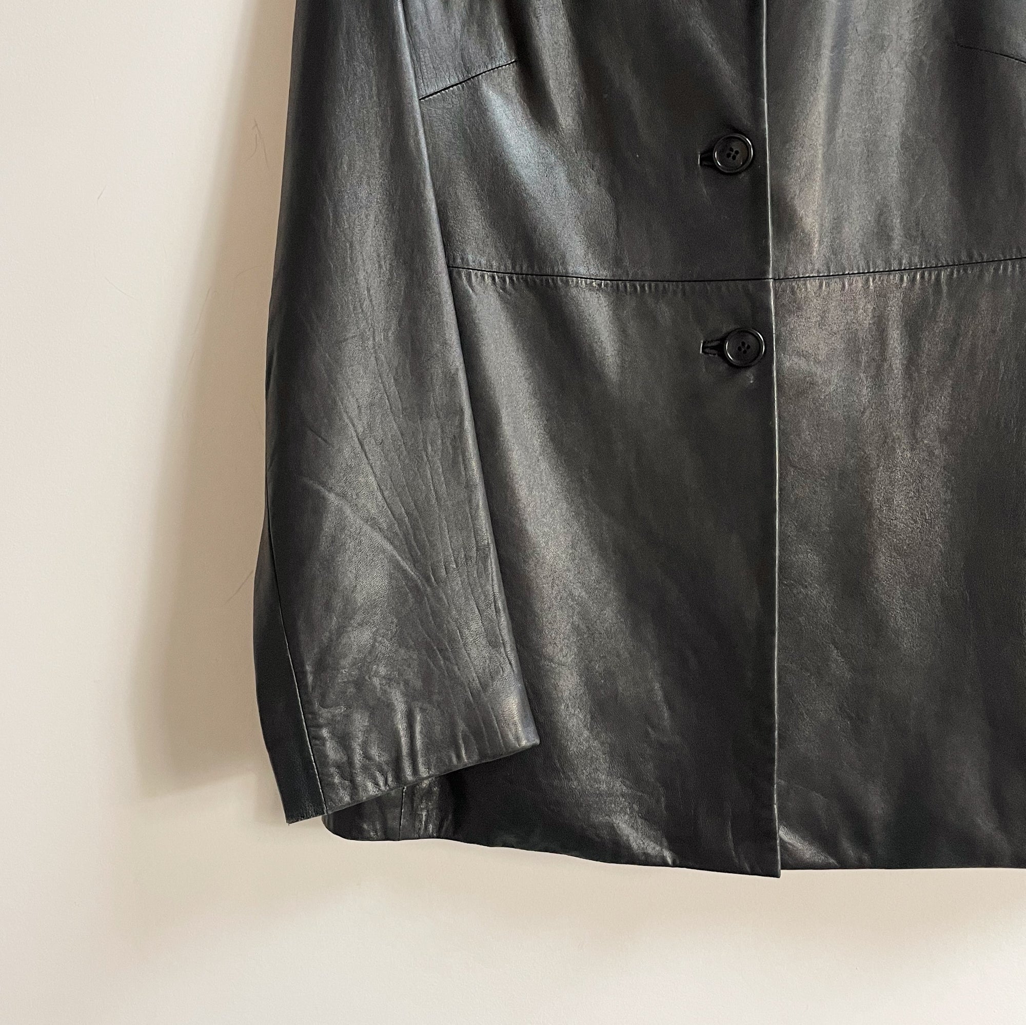 Vintage Midnight Panelled Leather Jacket
