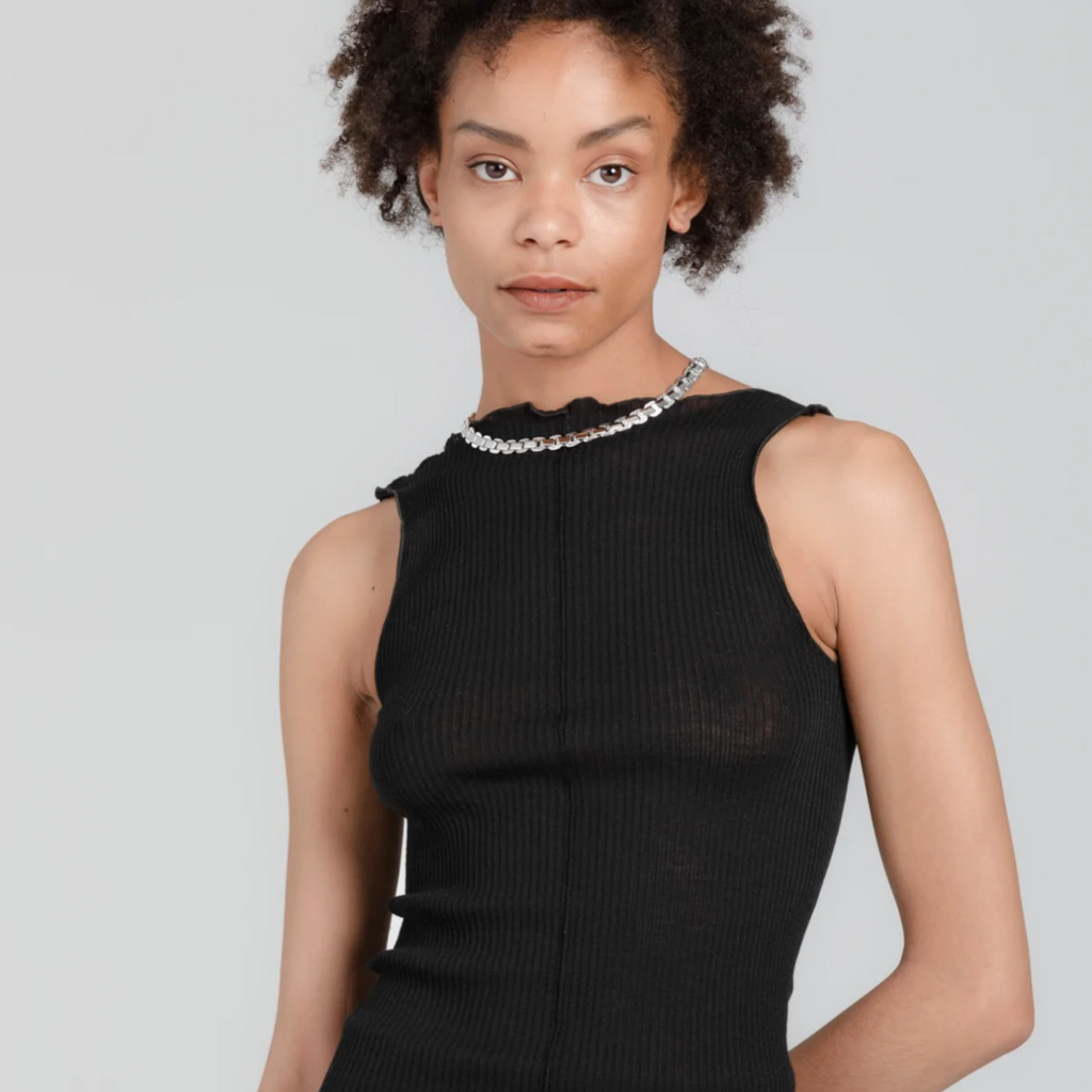 Pradegal | Reed Wool + Silk Sleeveless in Black