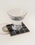 Subtle Art Studios | Glass Tile Coaster in Black Canvas