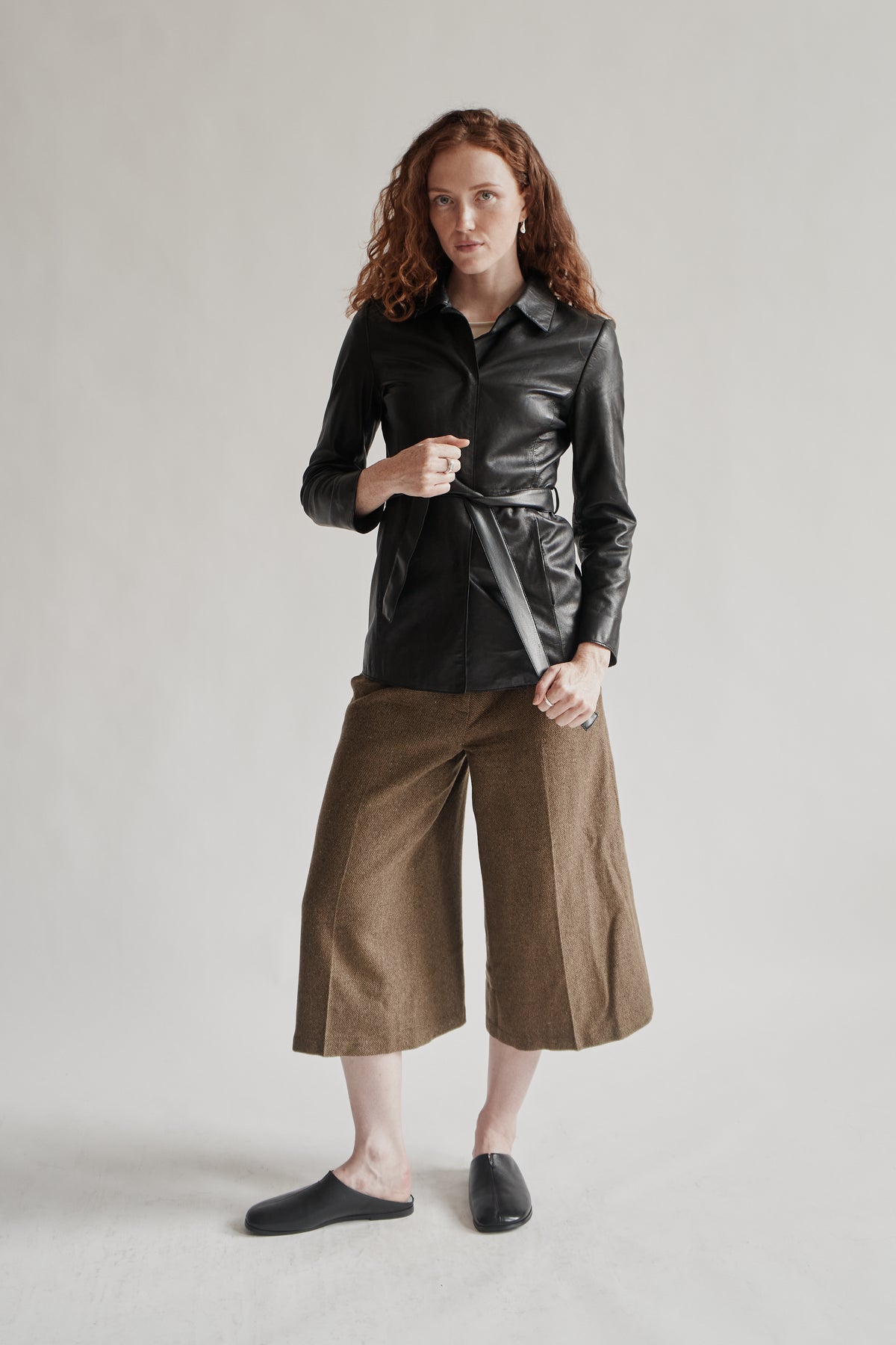 Soft Black Belted Minialist Leather Jacket - Hey Jude
