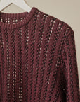 Plum Textured Knit Pullover