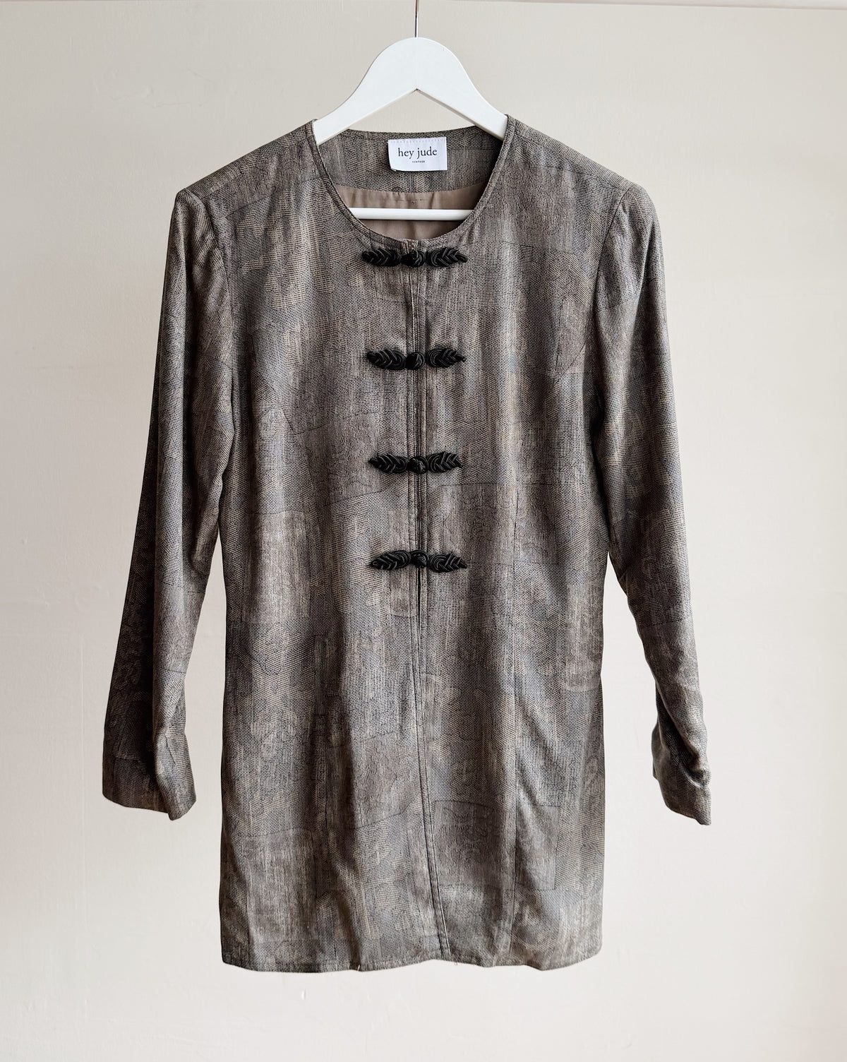 Charcoal Baroque Frog Closure Jacket - Hey Jude