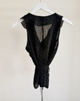 Black Polka Dot Ruffle Blouse