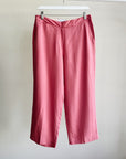 Petal Pink Silk Capri Pants