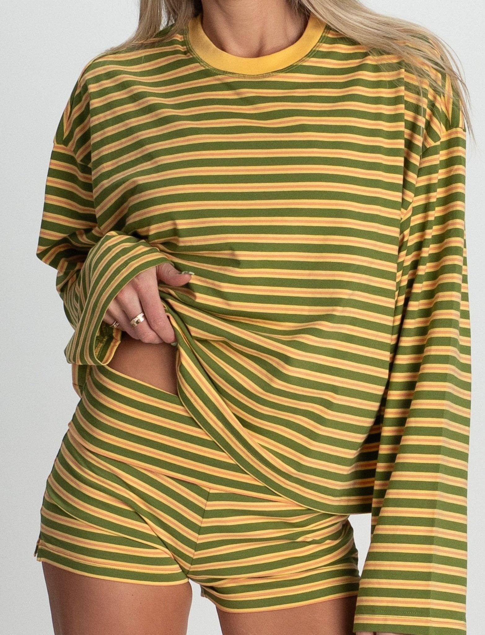 Après June | Striped Long Sleeve in Melon - Hey Jude