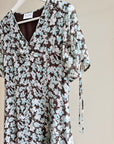 Sky Blue Floral Bias Cut Silk Dress - Hey Jude