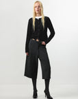 CUBIC | Ribbed Wool Knit Culottes in Dark Gray