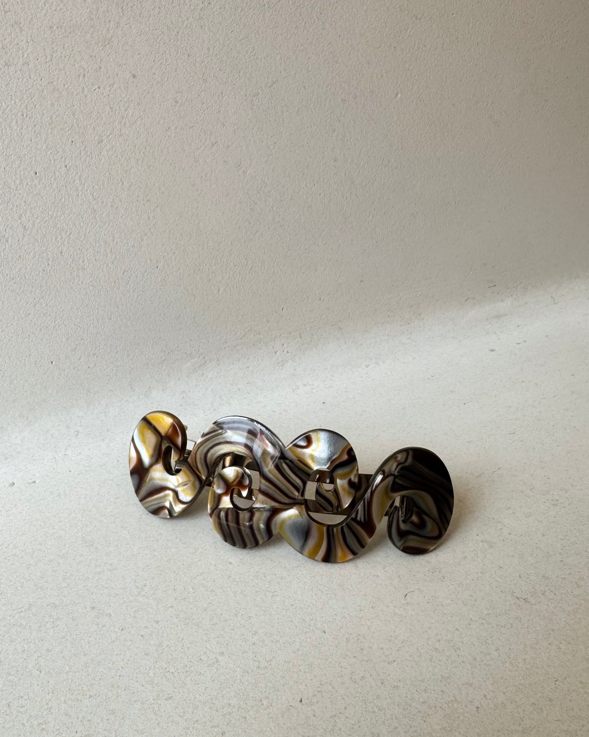 Parcelona | French Earthy Swirls Hair Barrette - Hey Jude