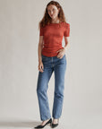 Dolce & Gabbana Crimson Stretch Knit Tee