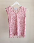 Blush Floral MIcro Pleat Tank