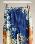 Watercolour Abstract Pleated Trousers