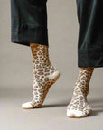 KLUE | Glitter Lurex Socks in Leopard Beige
