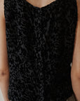 Black Silk Velvet Sleeveless Top