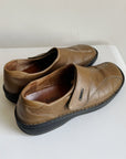 Walnut Leather Slide Ons | Size 40