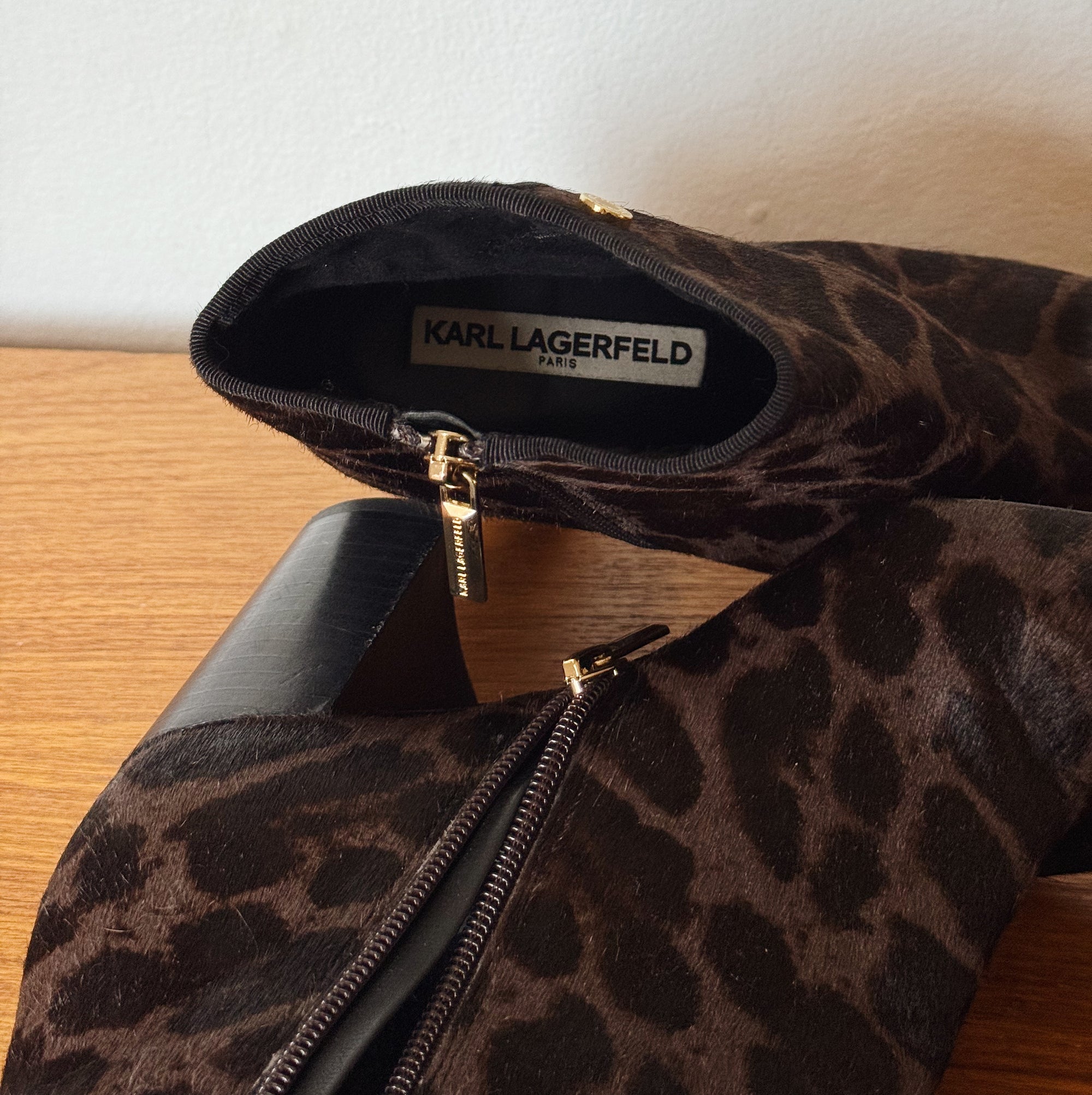 Karl Lagerfeld Leopard Print Ankle Boots | Size 7 - Hey Jude