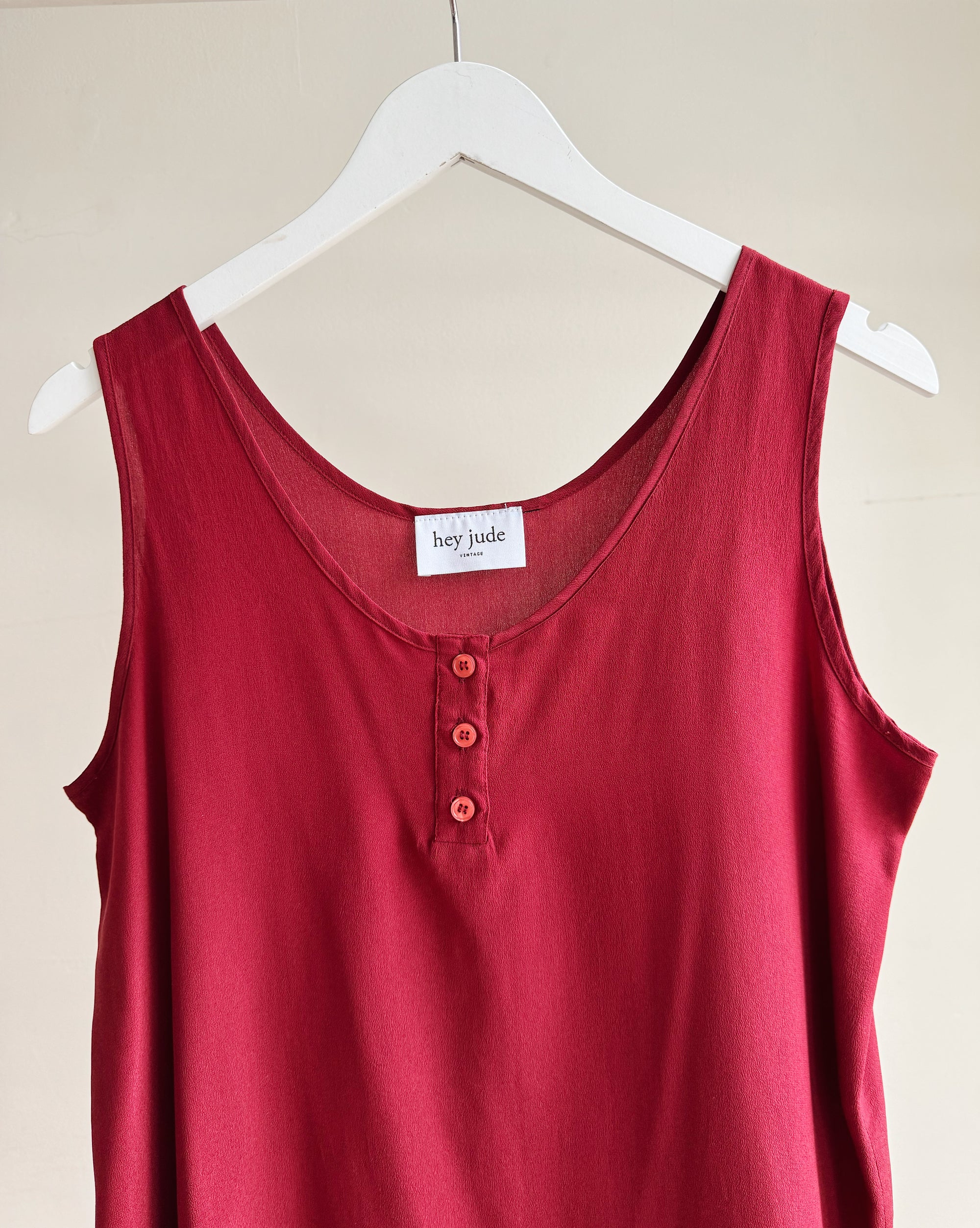 Berry Silk Button Tank - Hey Jude