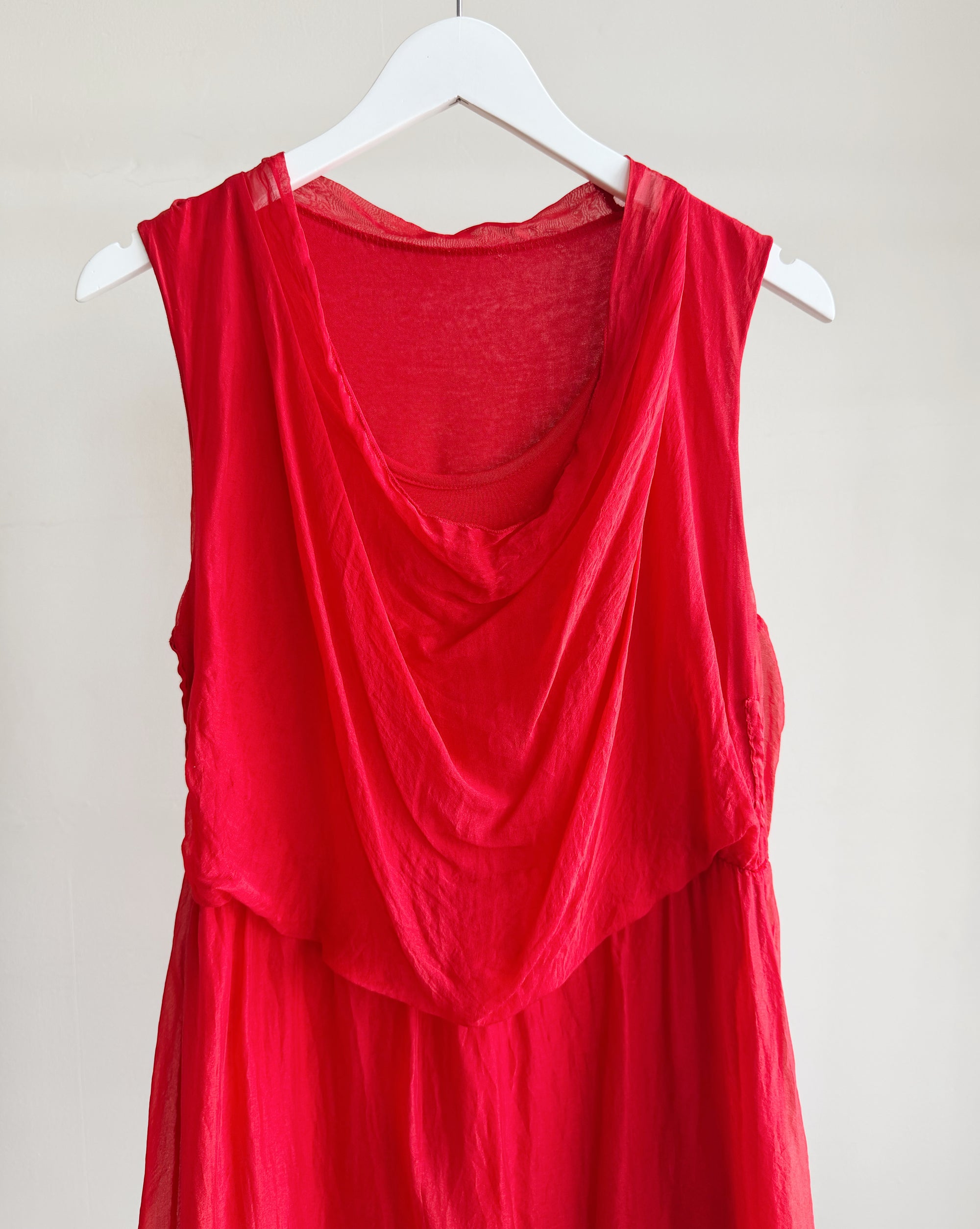 Ruby Silk Gathered Mini Dress