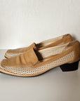 Tan Perforated Leather Loafer | Size 8 - Hey Jude