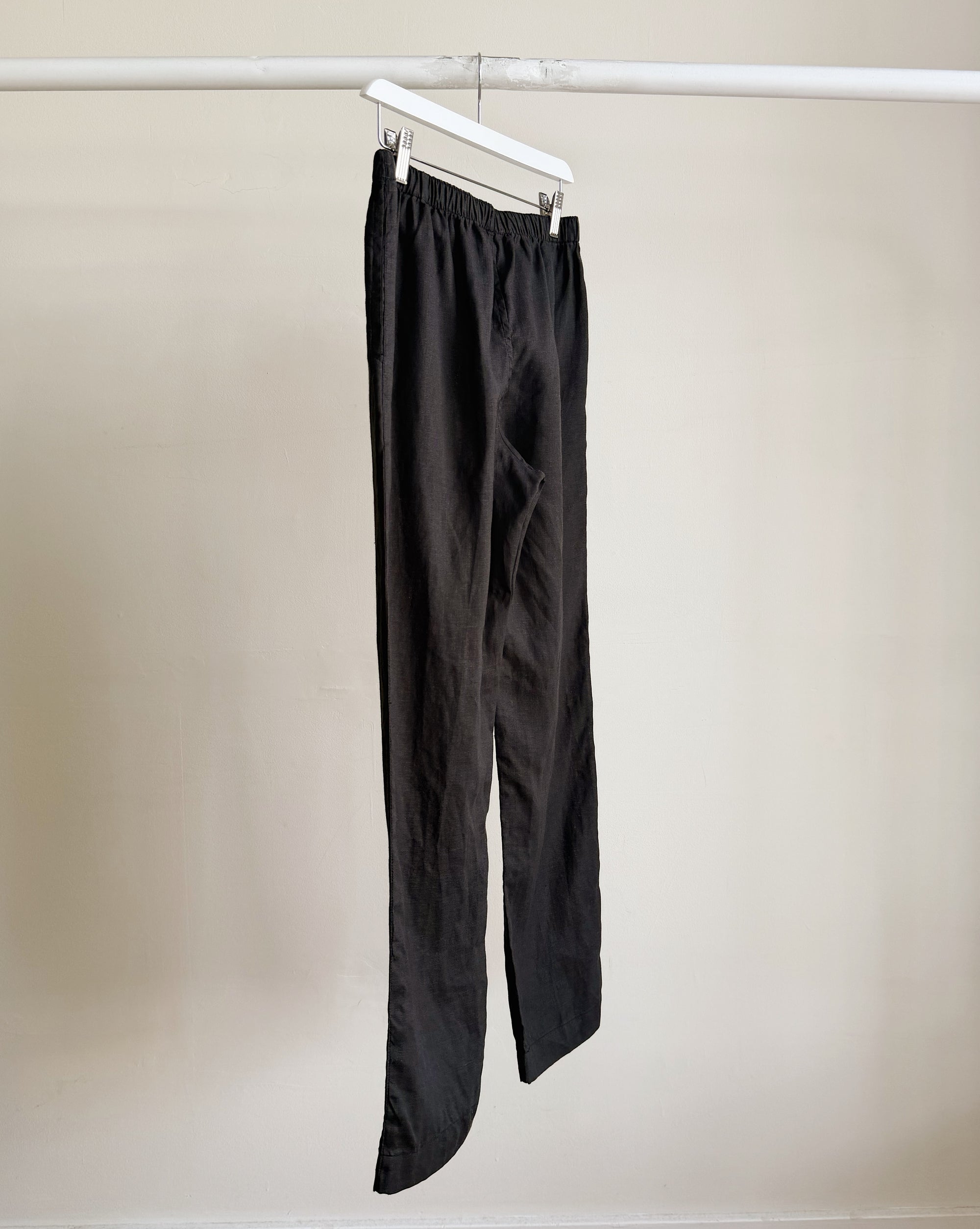 Black Linen Easy Pants