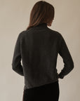 Charcoal Cashmere Mock Neck Sweater