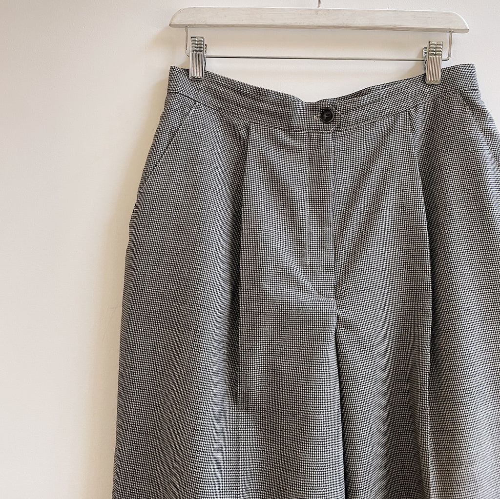 B&W Gingham Wool Trouser