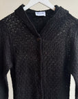 Black Mohair Knit Maxi Cardigan