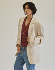 Oatmeal Textured Oversized Linen Blazer - Hey Jude