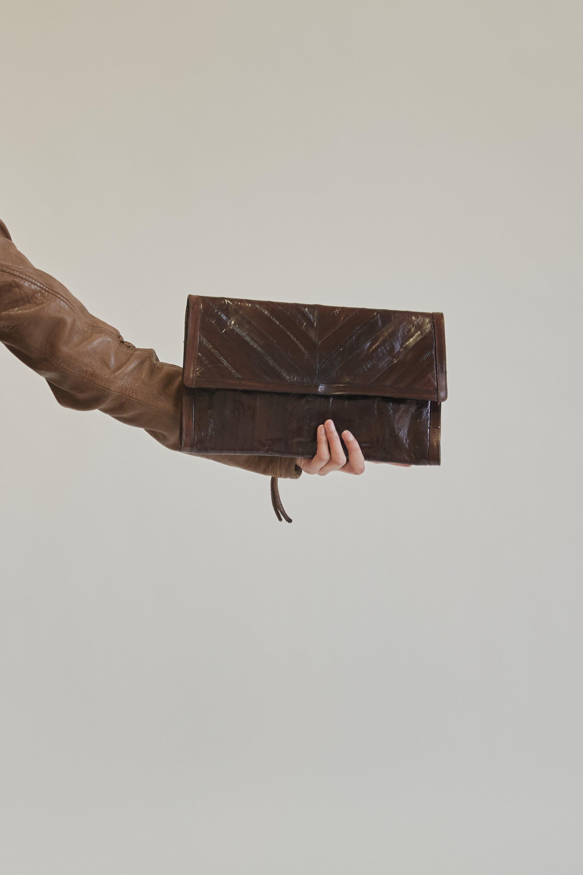 Bordeaux Eelskin Leather Clutch - Hey Jude