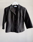 Black 3/4 Sleeve Silk Jacket