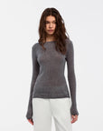 Cubic | Wool Knit Top in Gray