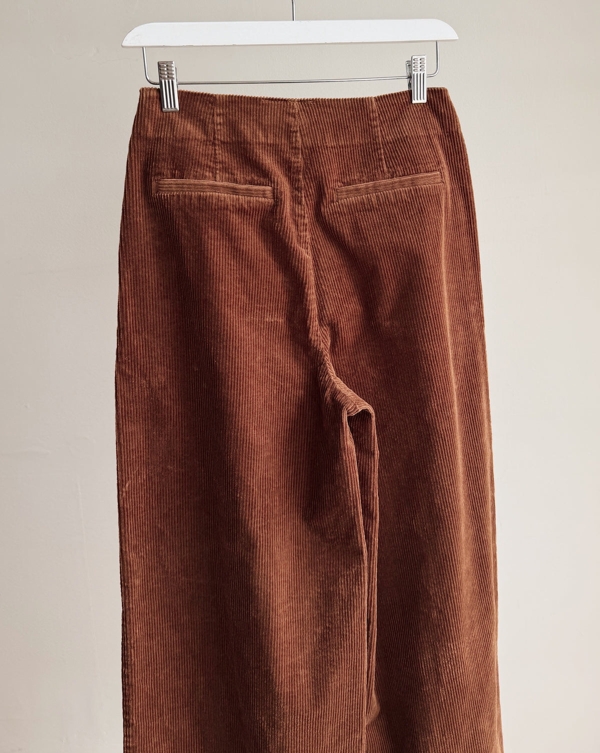 Rust Wide Leg Cotton Corduroy Trousers - Hey Jude