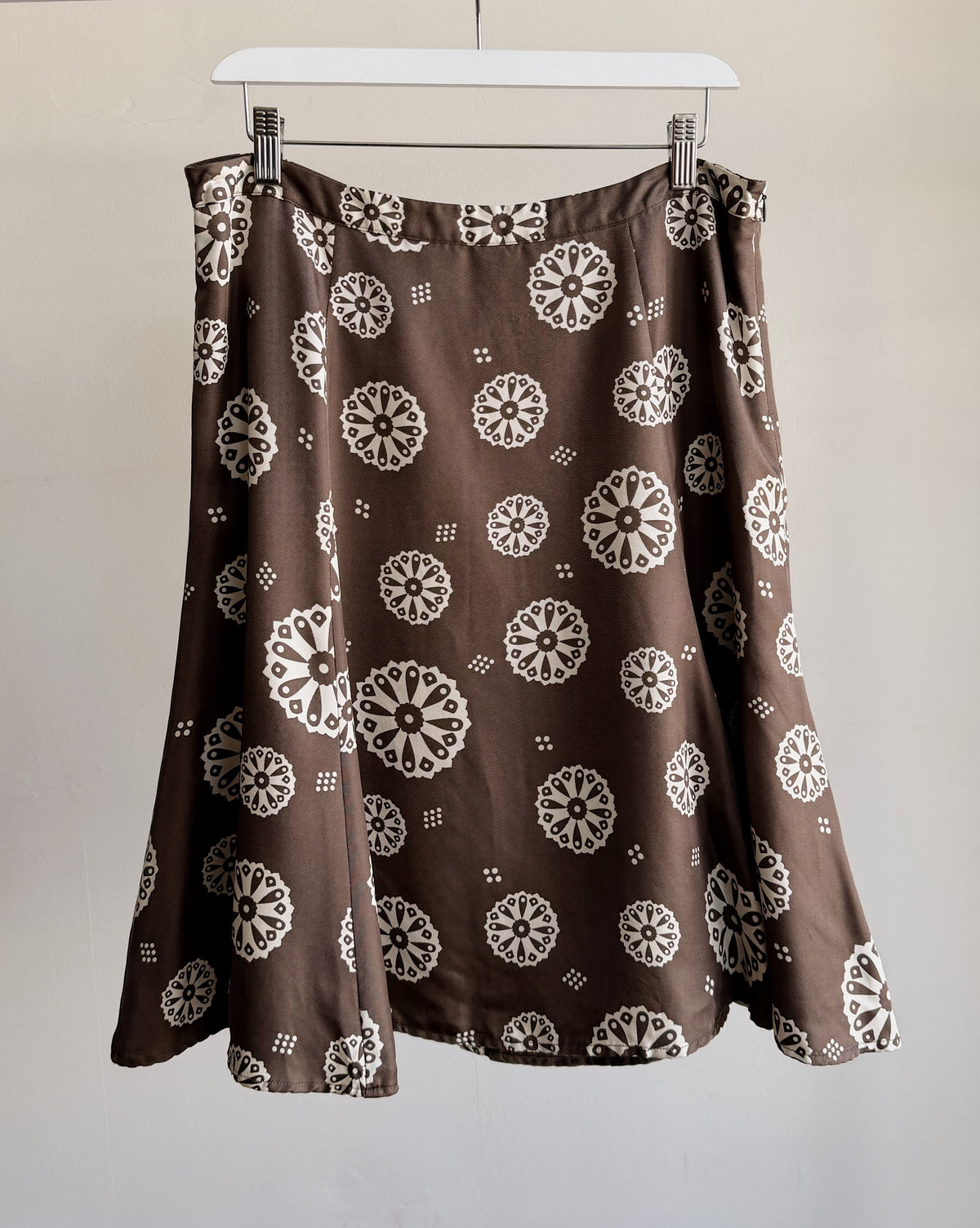 Chocolate Mod Silk Skirt