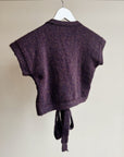 Plum Cropped Knit Wrap Top