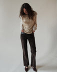 Crema Cropped Silk Knit Shrug