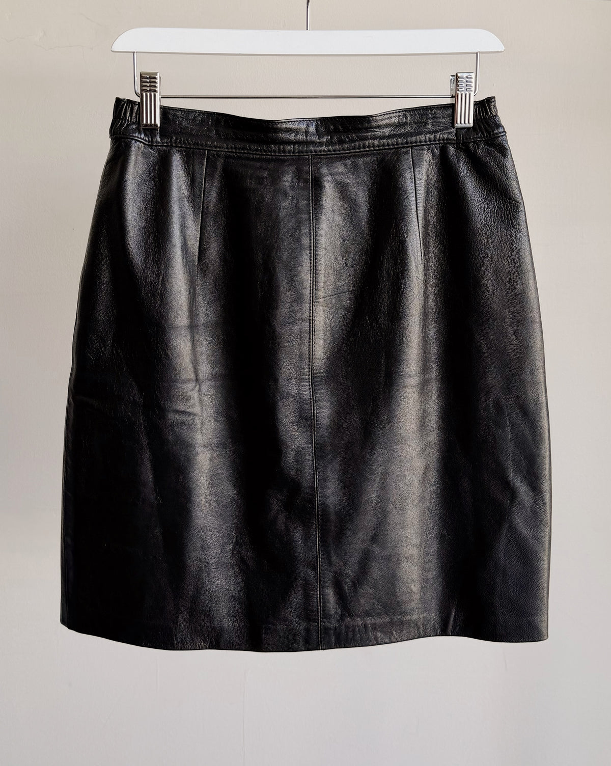Black Leather Mini Skirt