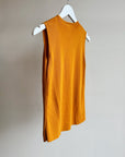 Mustard Sleeveless Knit Mockneck