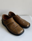 Walnut Leather Slide Ons | Size 40