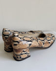 Snakeskin Leather Block Heel Pumps | Size 8