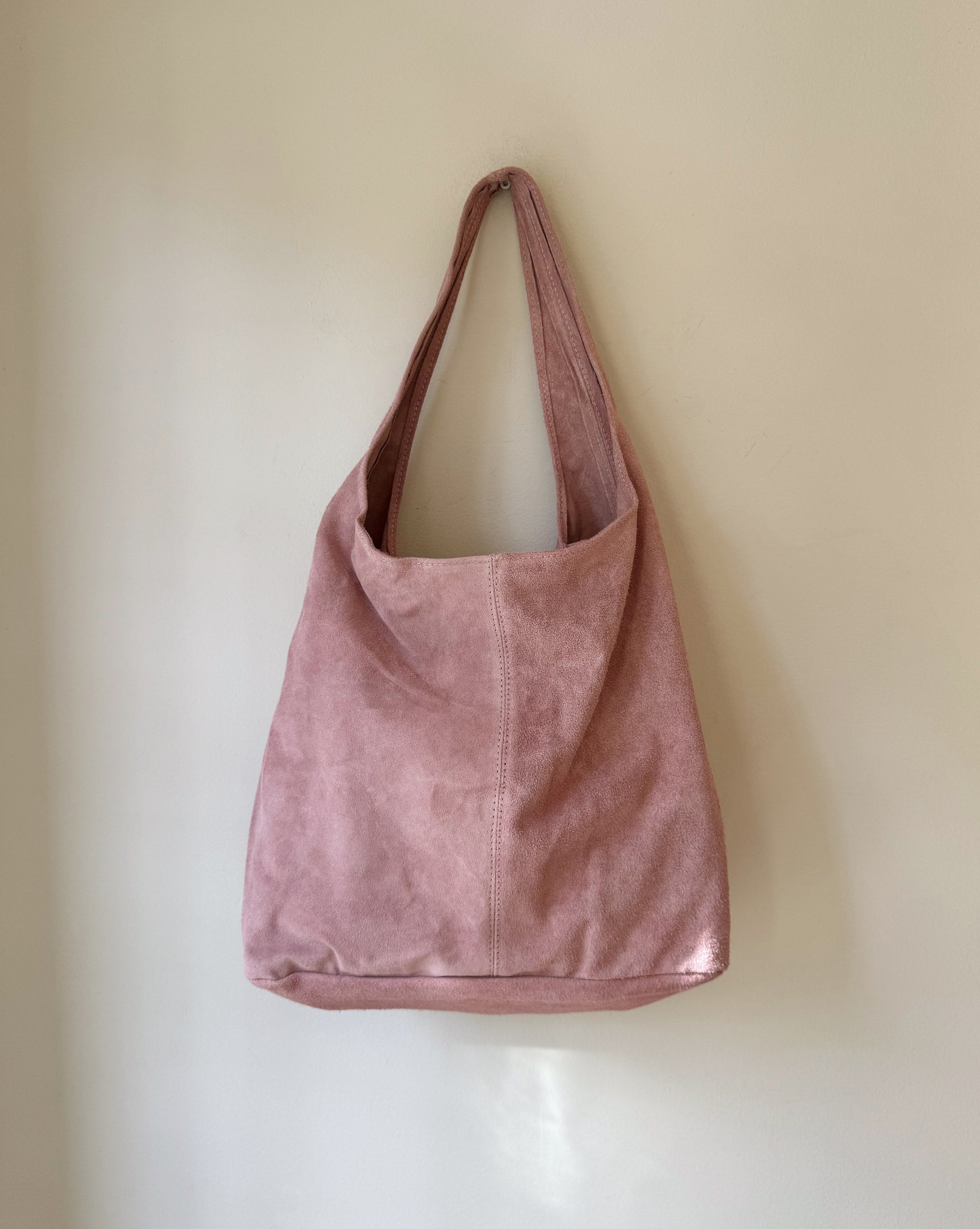 Suede Shoulder Bag in Dusty Rose - Hey Jude