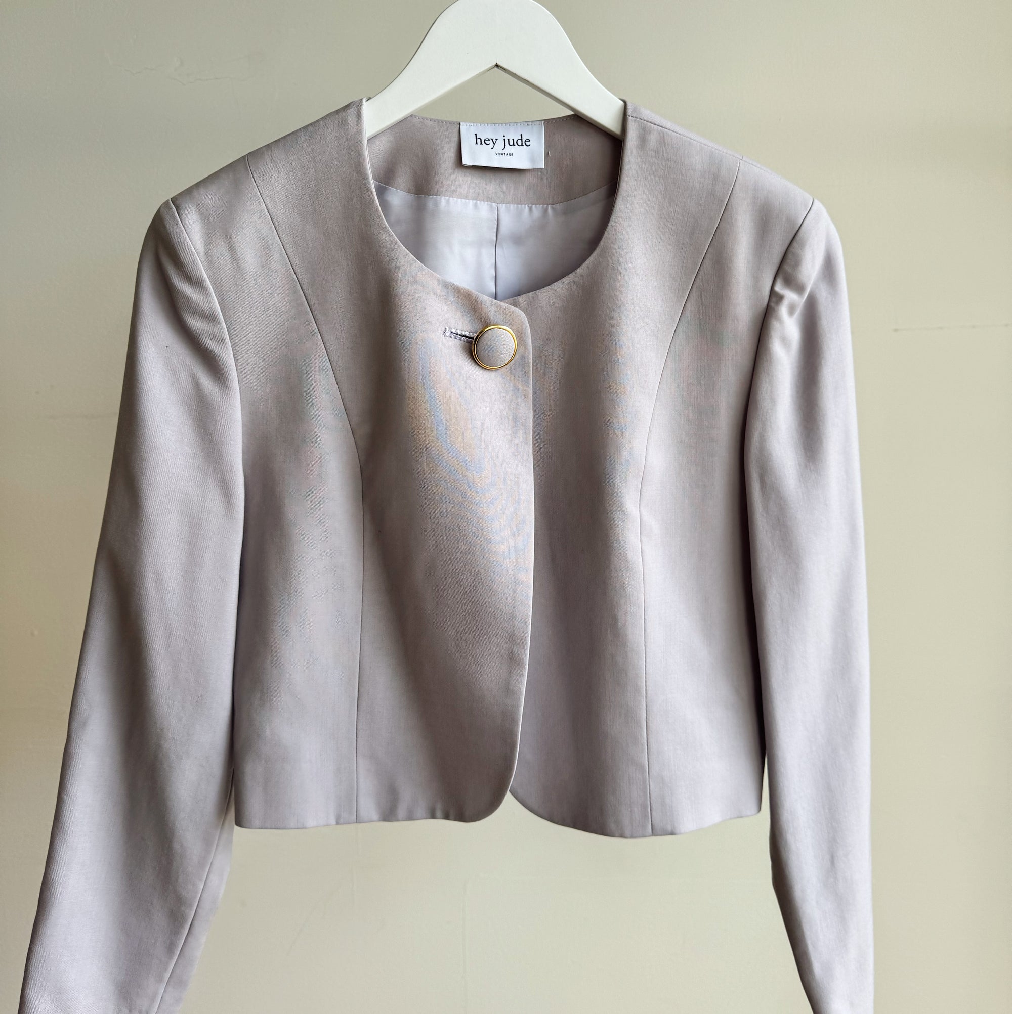 Lilac Single Button Cropped Jacket - Hey Jude