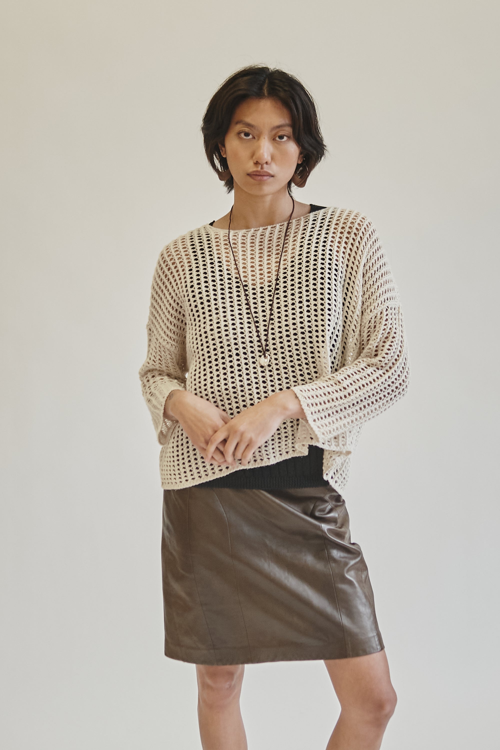Cream Cotton Loose Knit Pullover - Hey Jude