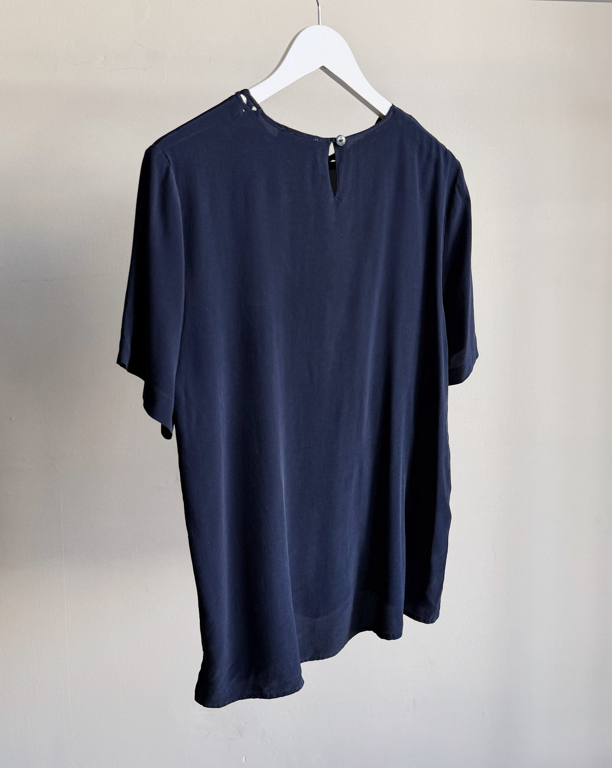Midnight Blue Latticed Silk Tee