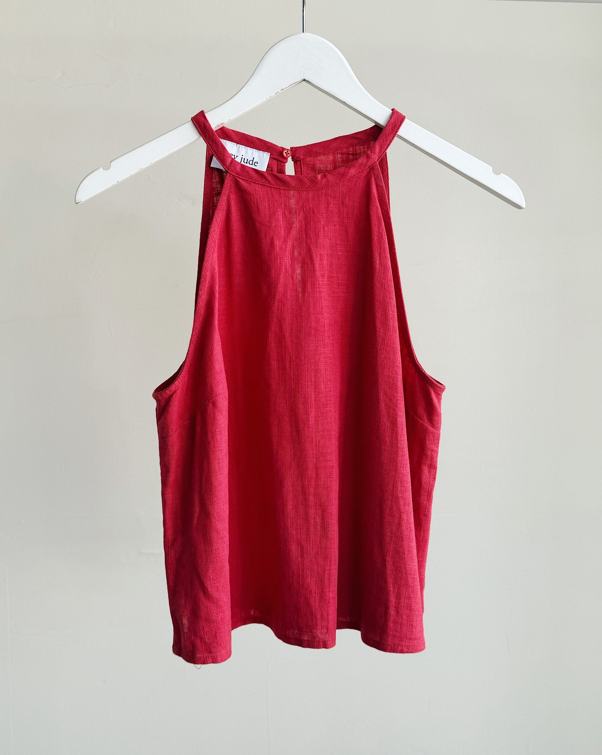 Berry Linen Halter Top