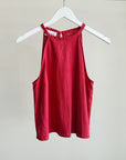 Berry Linen Halter Top
