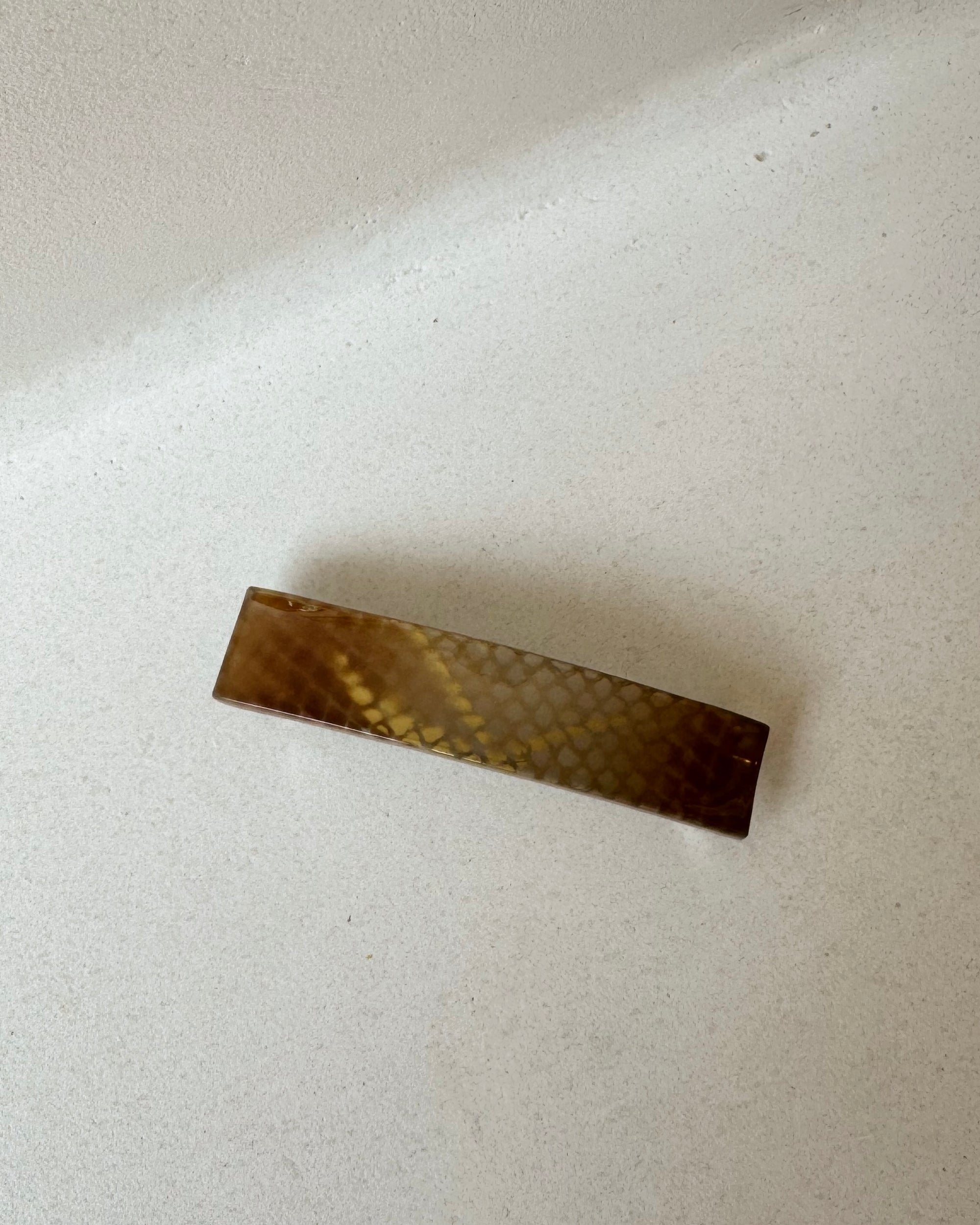 Parcelona | French Golden Beige Rectangle Hair Barrette - Hey Jude