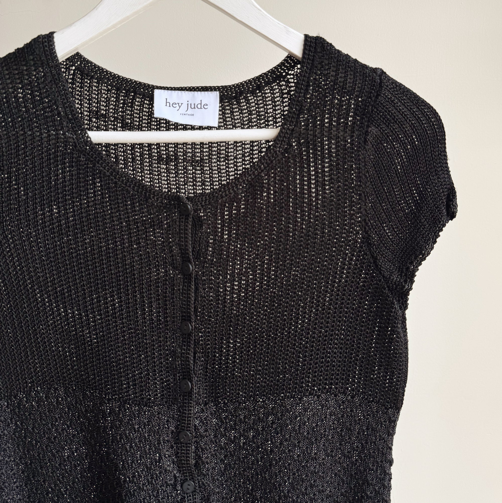 Onyx Knit Cap Sleeve Top