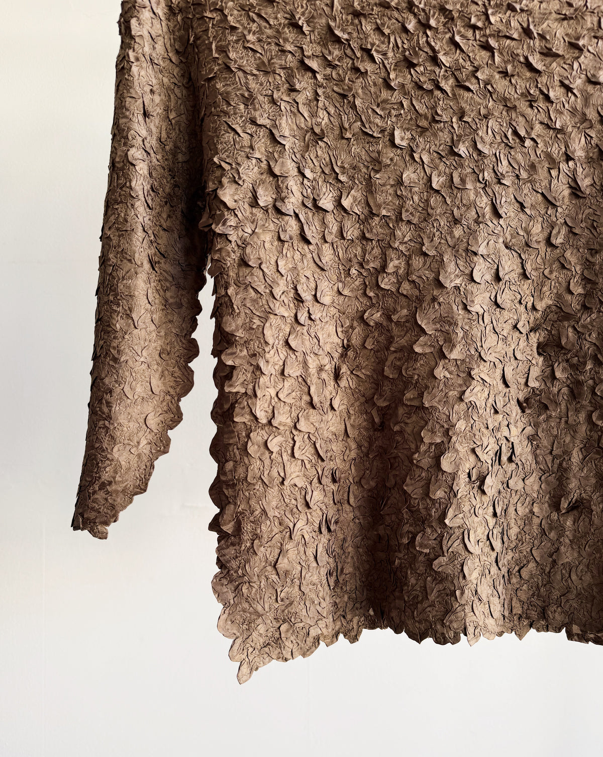 Mocha Crinkle 3/4 Sleeve Top