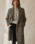 Herringbone Doubled Breast Wool Coat